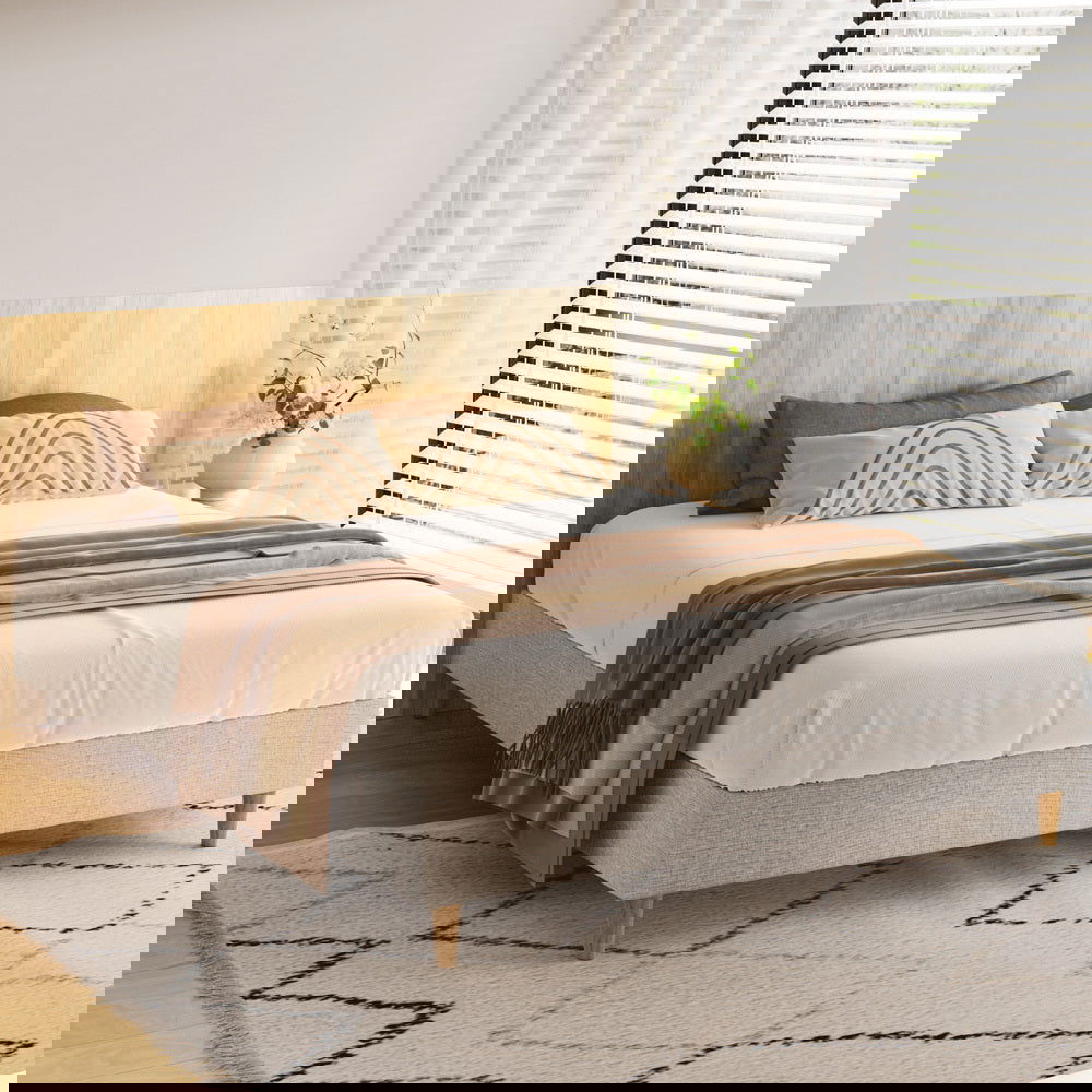 Artiss Bed Frame Queen Size Beige ZORA - Cosy Abode