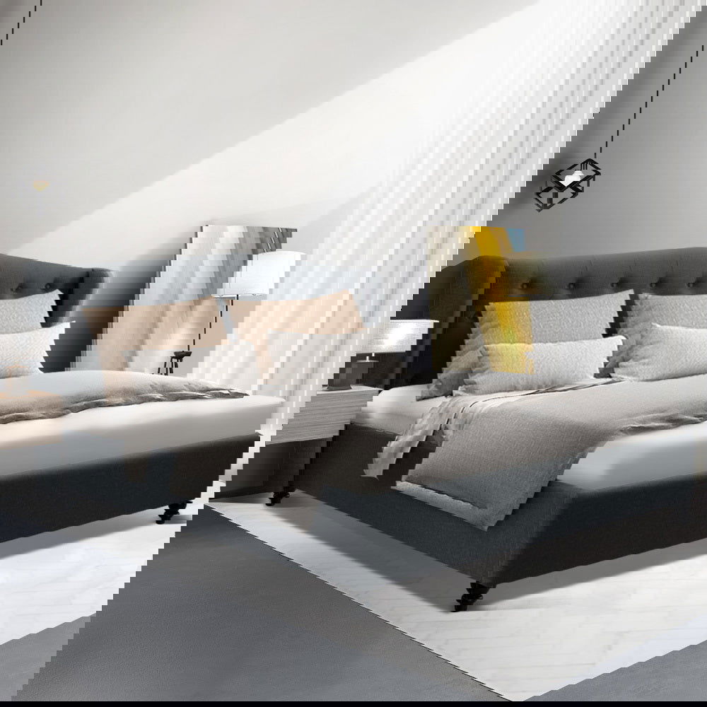 Artiss Bed Frame Queen Size Charcoal PIER - Cosy Abode