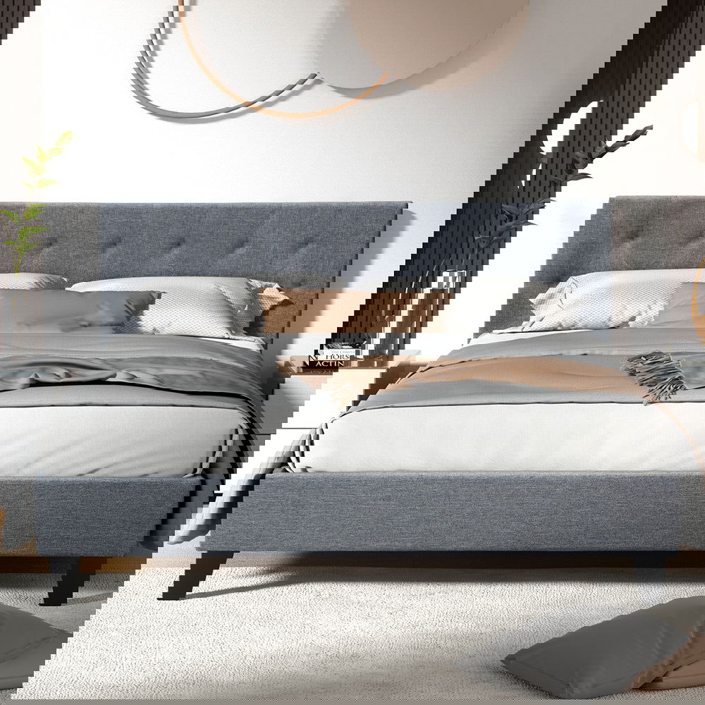 Artiss Bed Frame Queen Size Grey VANKE - Cosy Abode