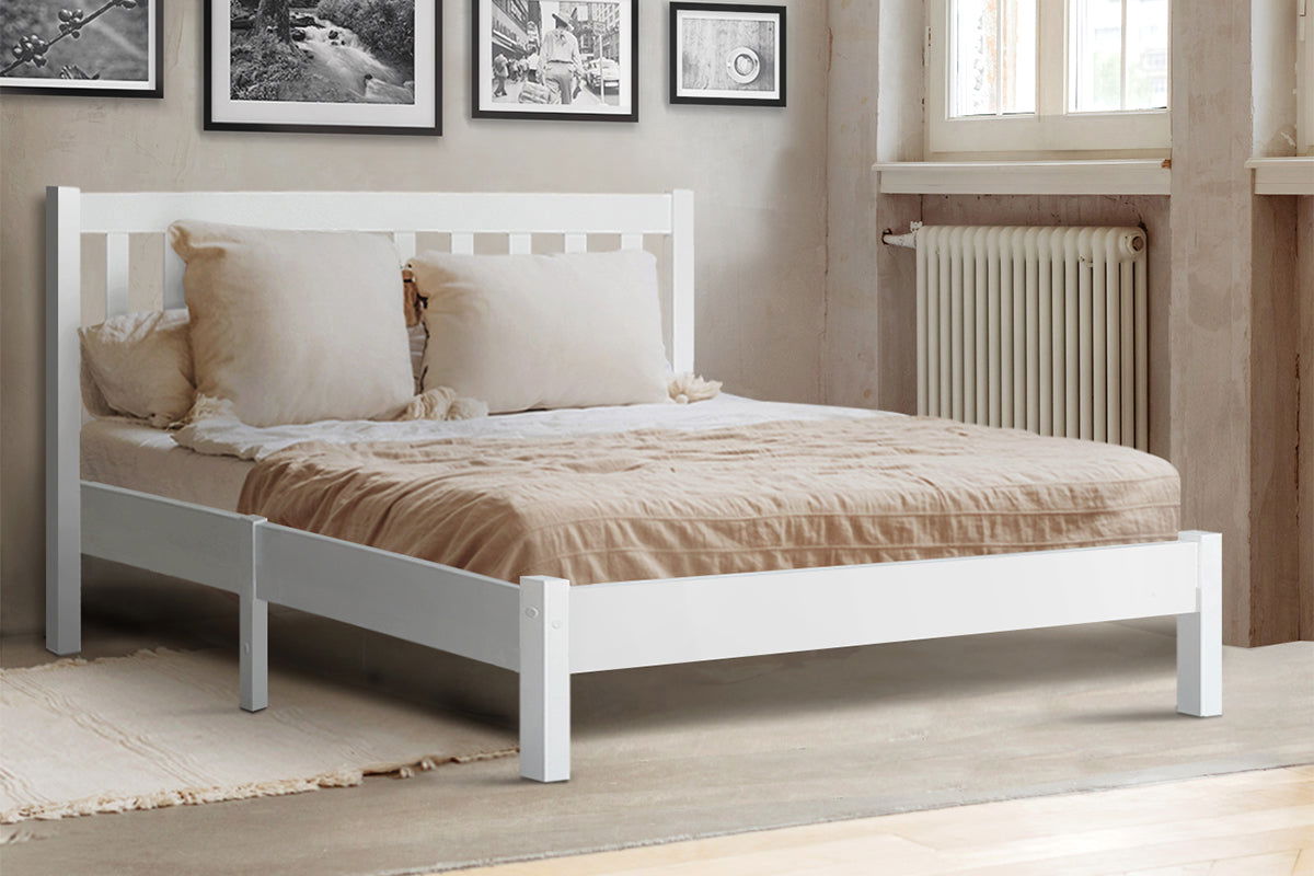 Artiss Bed Frame Queen Size Wooden White SOFIE - Cosy Abode