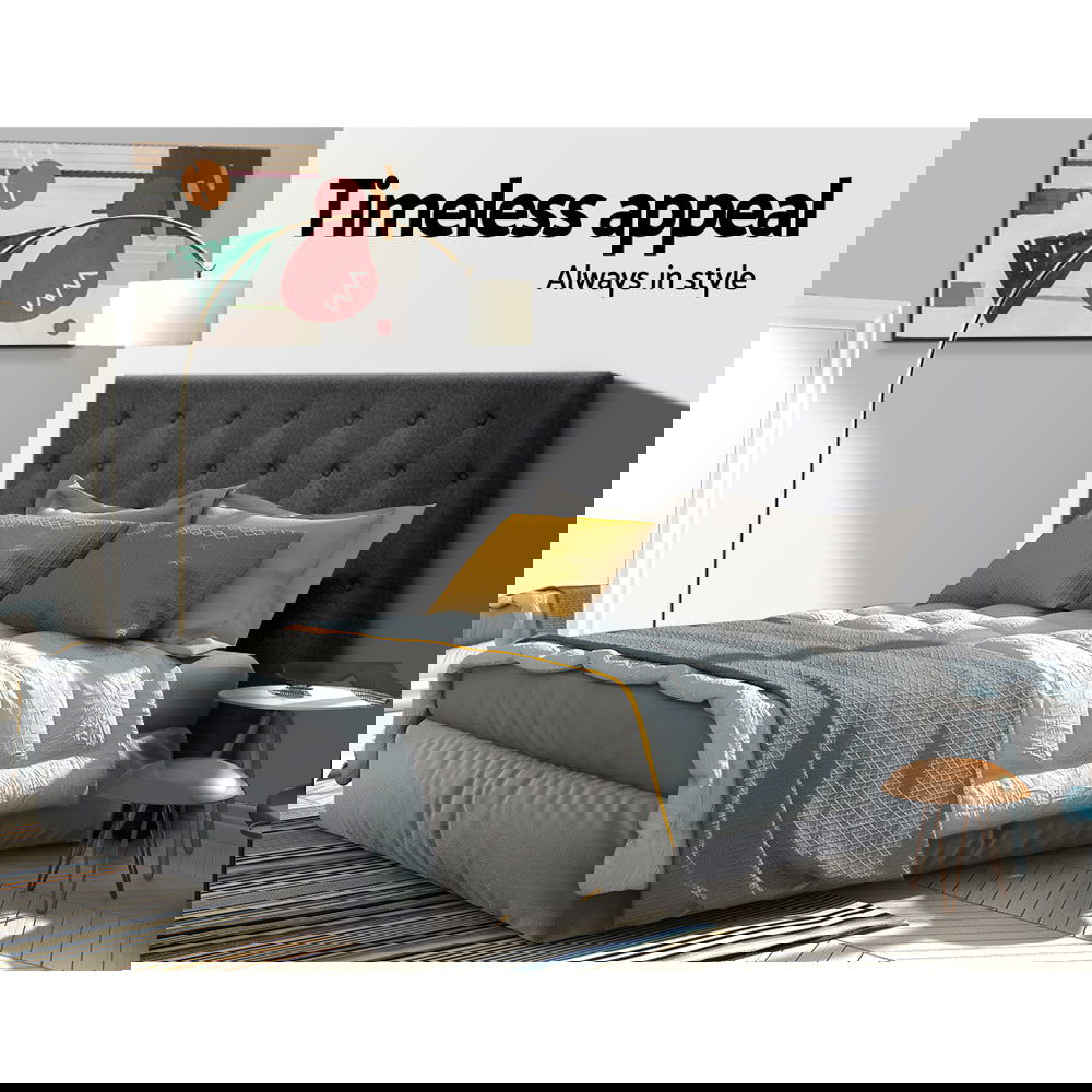 Artiss Bed Head Double Size Fabric - CAPPI Charcoal - Cosy Abode