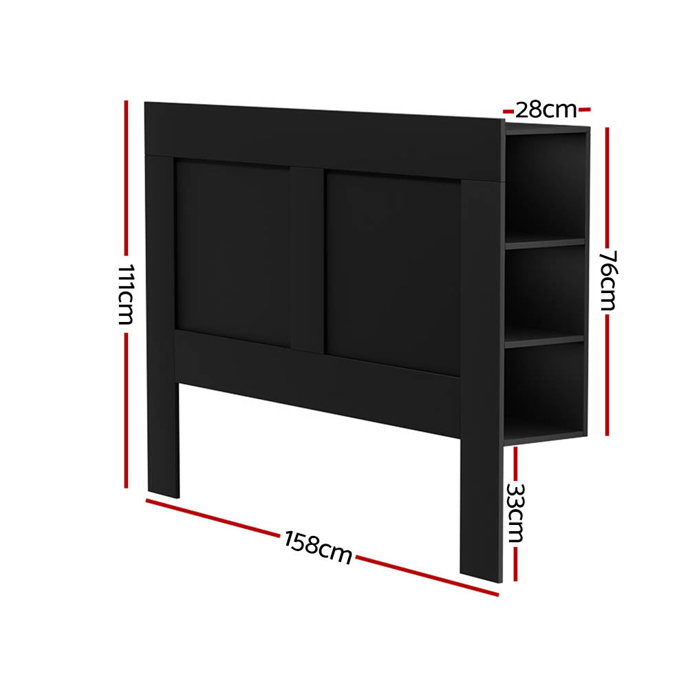 Artiss Bed Head Headboard Queen with Shelves - CABI Black - Cosy Abode