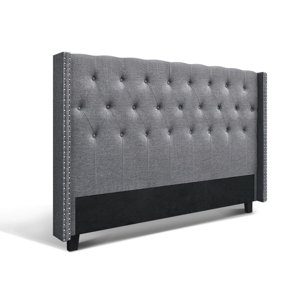 Artiss Bed Head King Size Fabric - LUCA Grey - Cosy Abode