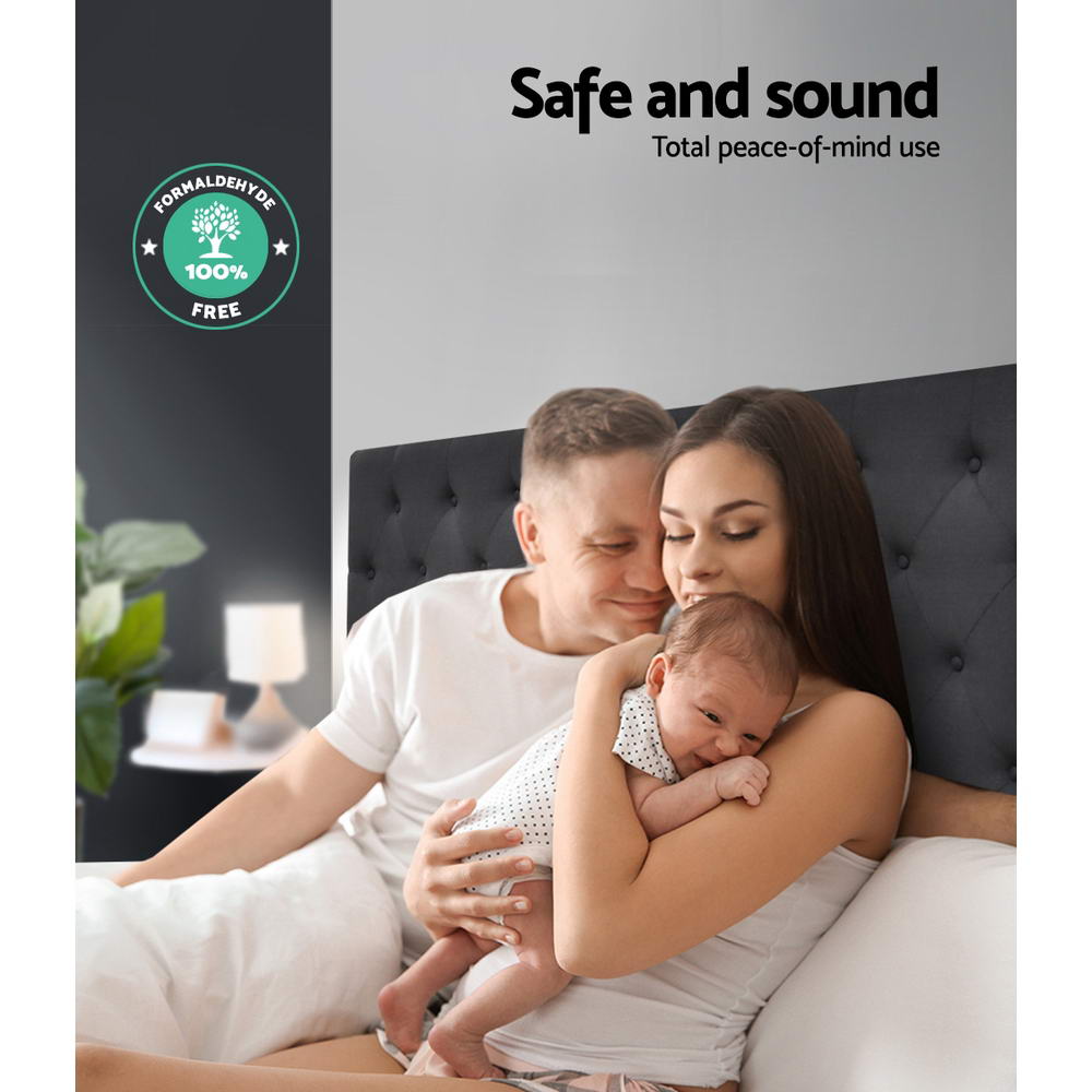 Artiss Bed Head Queen Size Fabric - CAPPI Charcoal - Cosy Abode