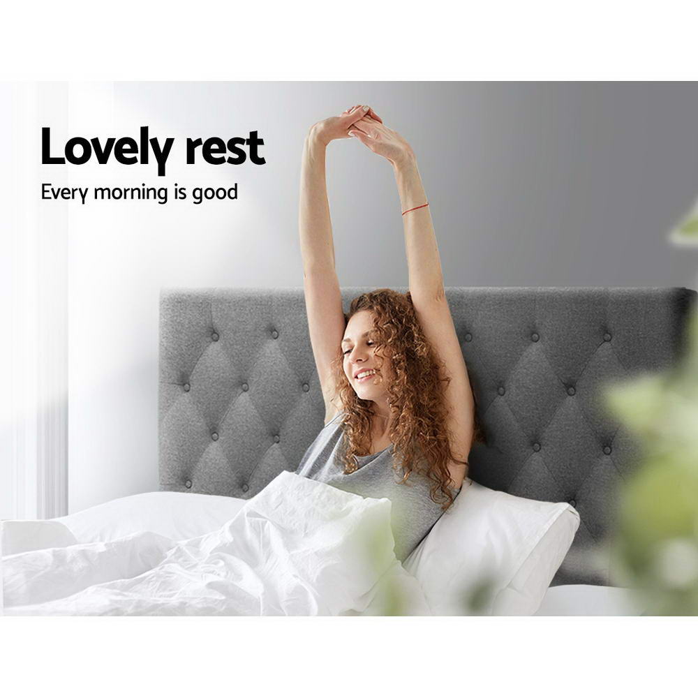 Artiss Bed Head Queen Size Fabric - CAPPI Grey - Cosy Abode