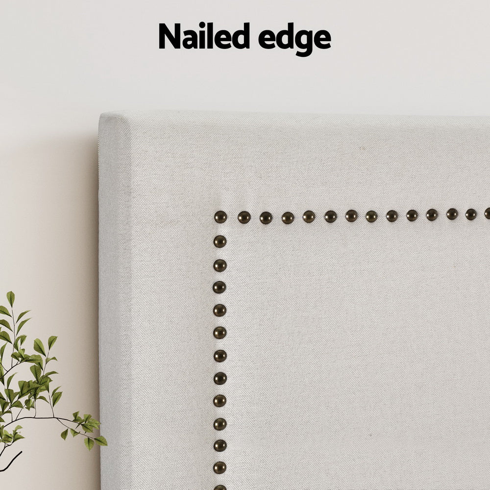 Artiss Bed Head Queen Size Fabric - RIVE Beige - Cosy Abode