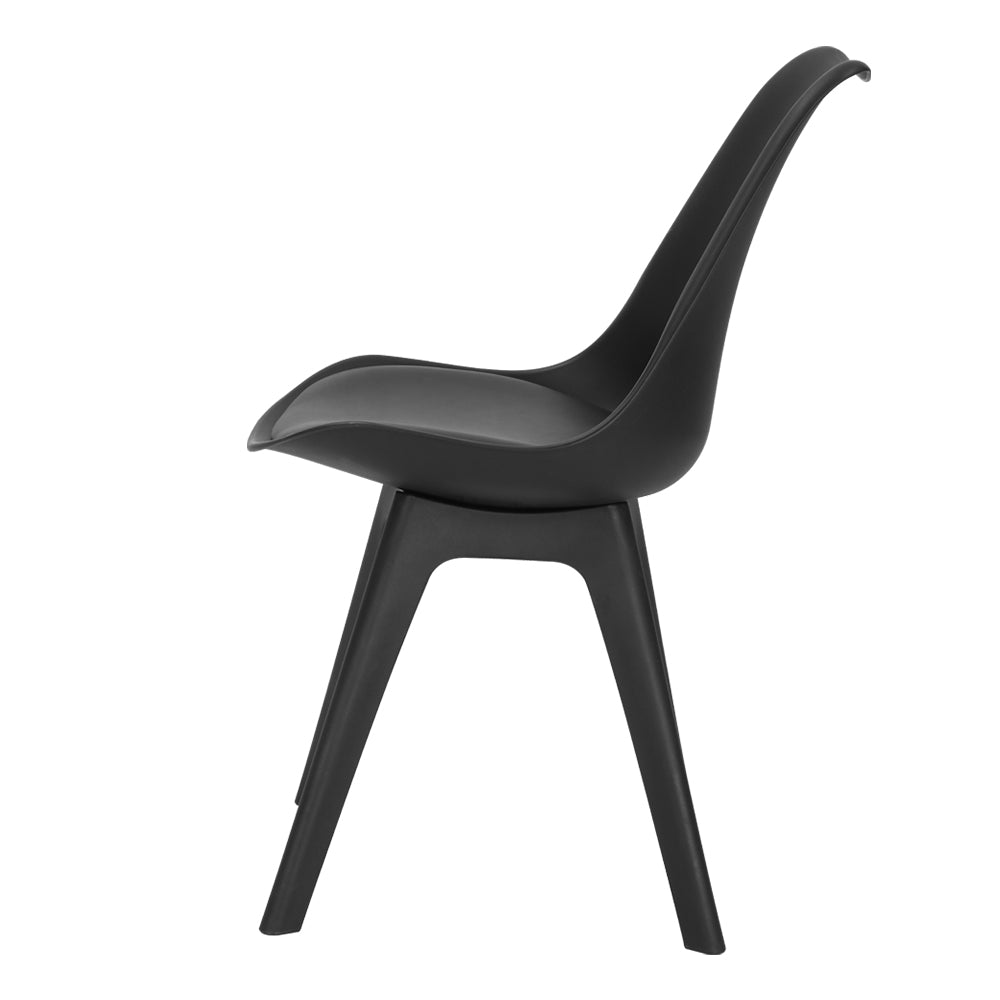Artiss Dining Chairs Set of 4 Leather Plastic DSW Replica Black - Cosy Abode