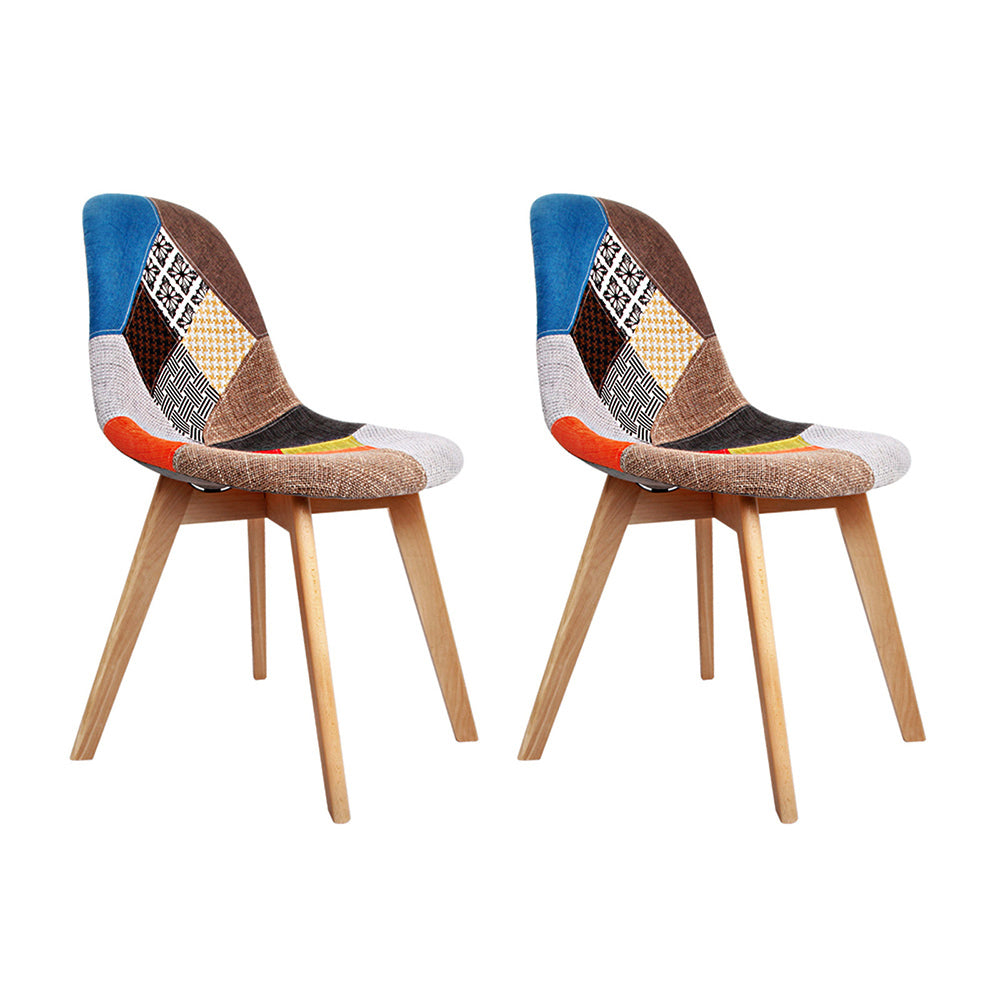 Artiss Dining Chairs Set of 2 Fabric Retro Replica DSW - Cosy Abode