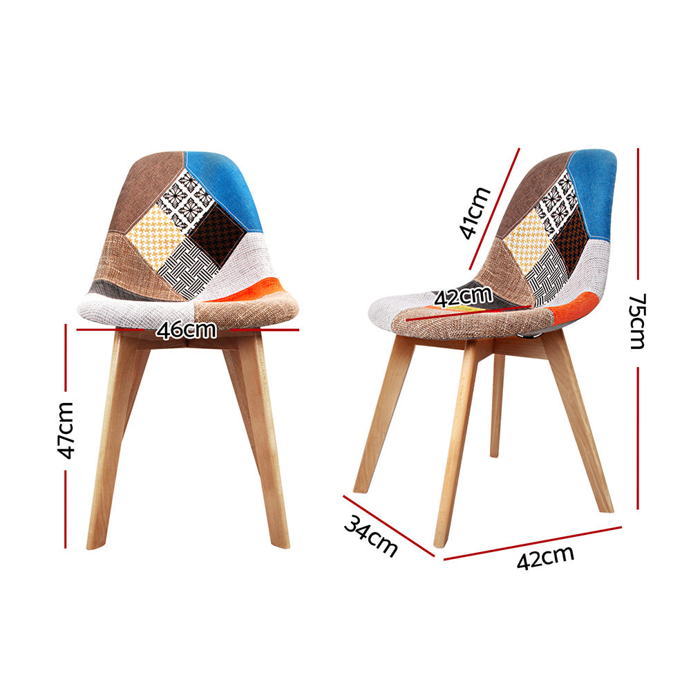 Artiss Dining Chairs Set of 2 Fabric Retro Replica DSW - Cosy Abode