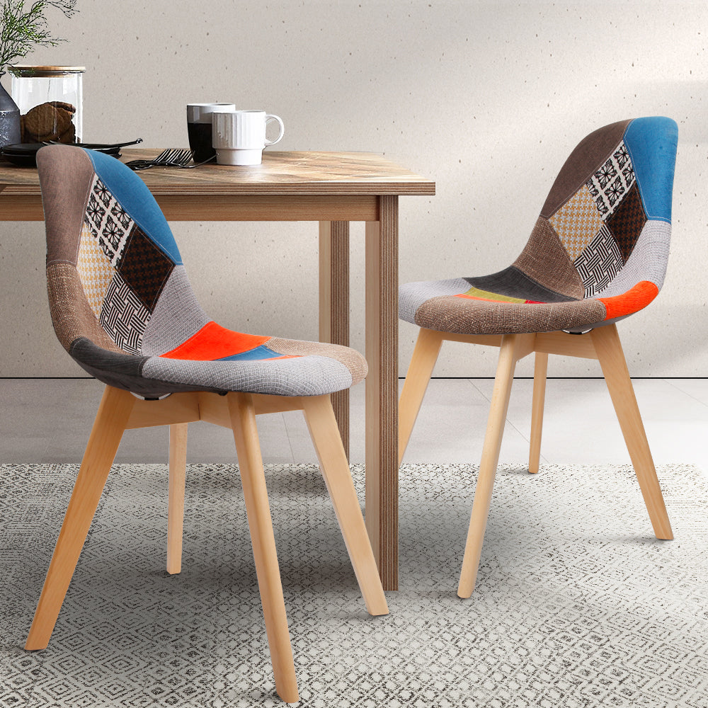 Artiss Dining Chairs Set of 2 Fabric Retro Replica DSW - Cosy Abode