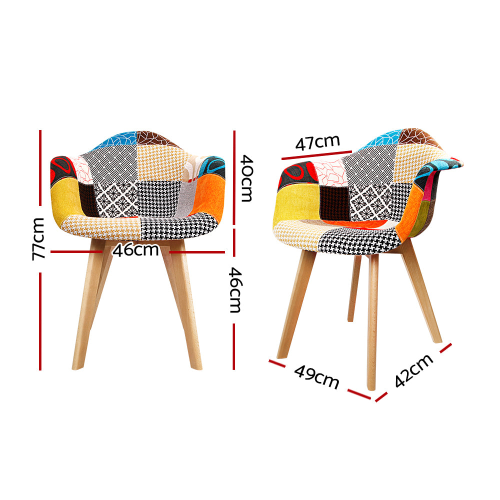 Artiss Dining Chairs Set of 2 Fabric Retro Replica DSW - Cosy Abode