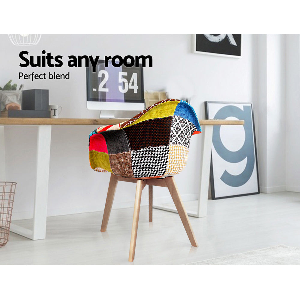 Artiss Dining Chairs Set of 2 Fabric Retro Replica DSW - Cosy Abode