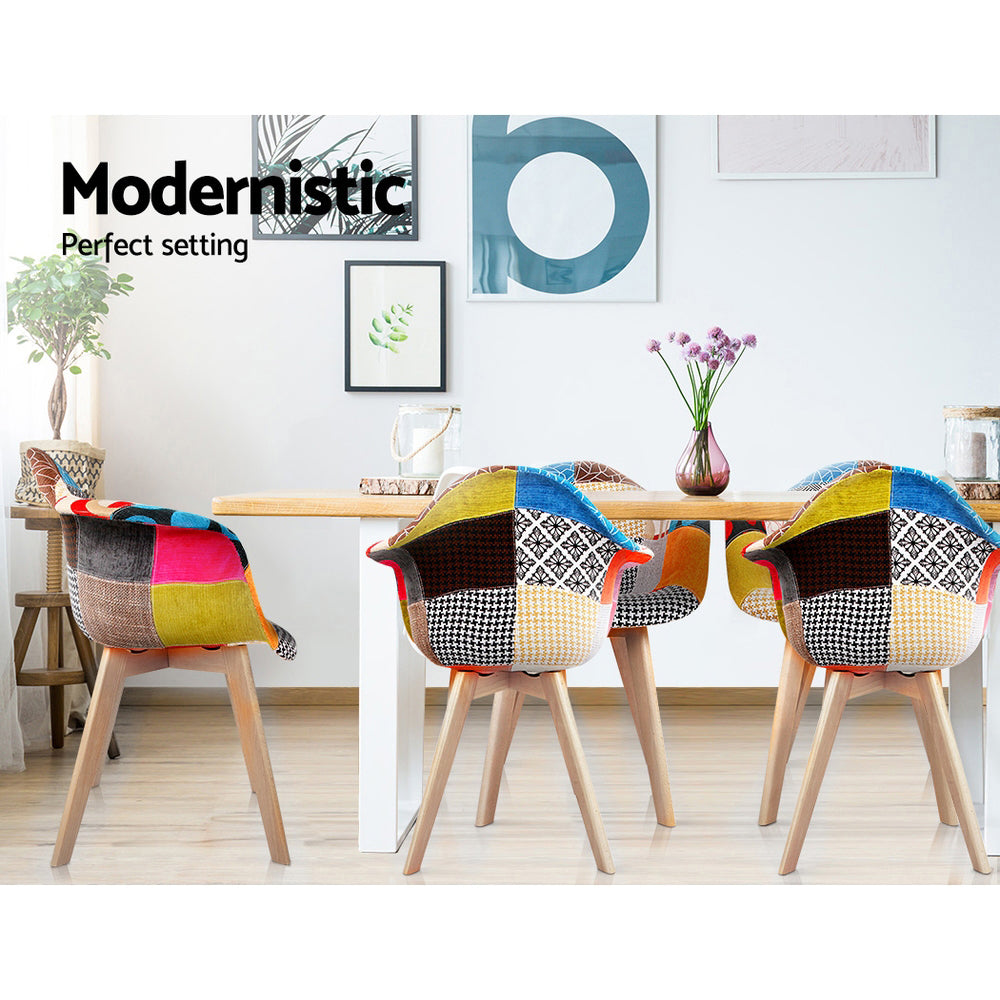 Artiss Dining Chairs Set of 2 Fabric Retro Replica DSW - Cosy Abode