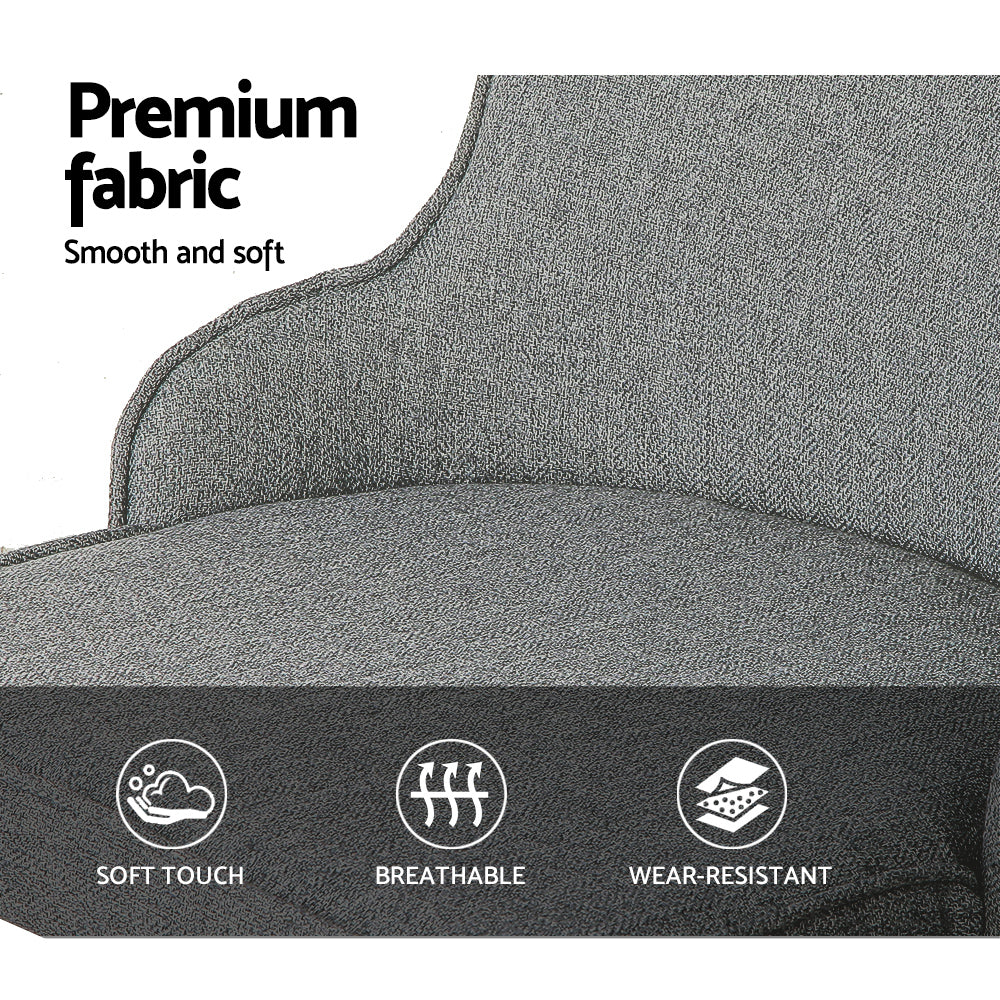 Artiss Dining Chairs Set of 2 Linen Fabric Grey - Cosy Abode