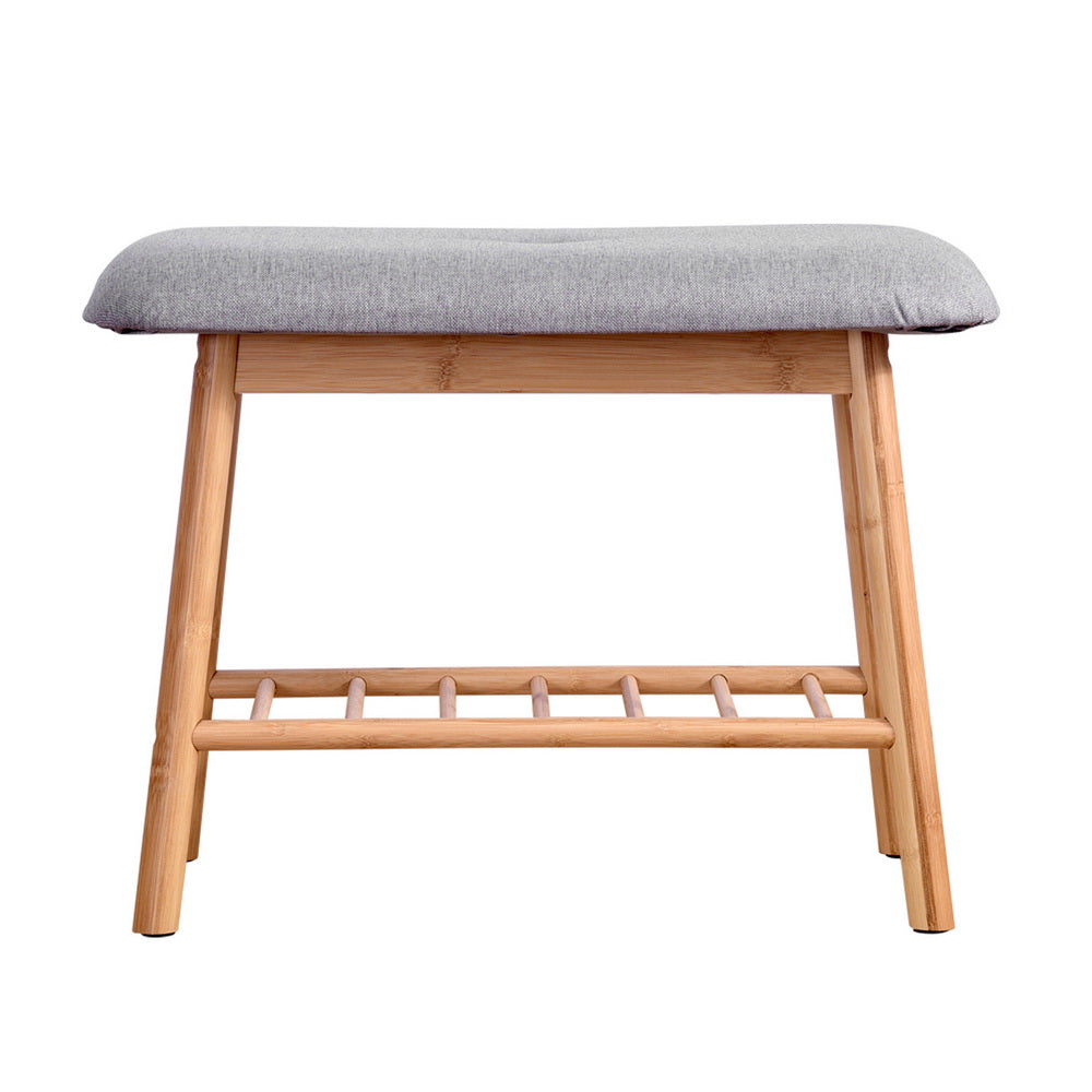 Artiss Shoe Rack Shoe Bench Fabric Seat 2 Pairs - Cosy Abode