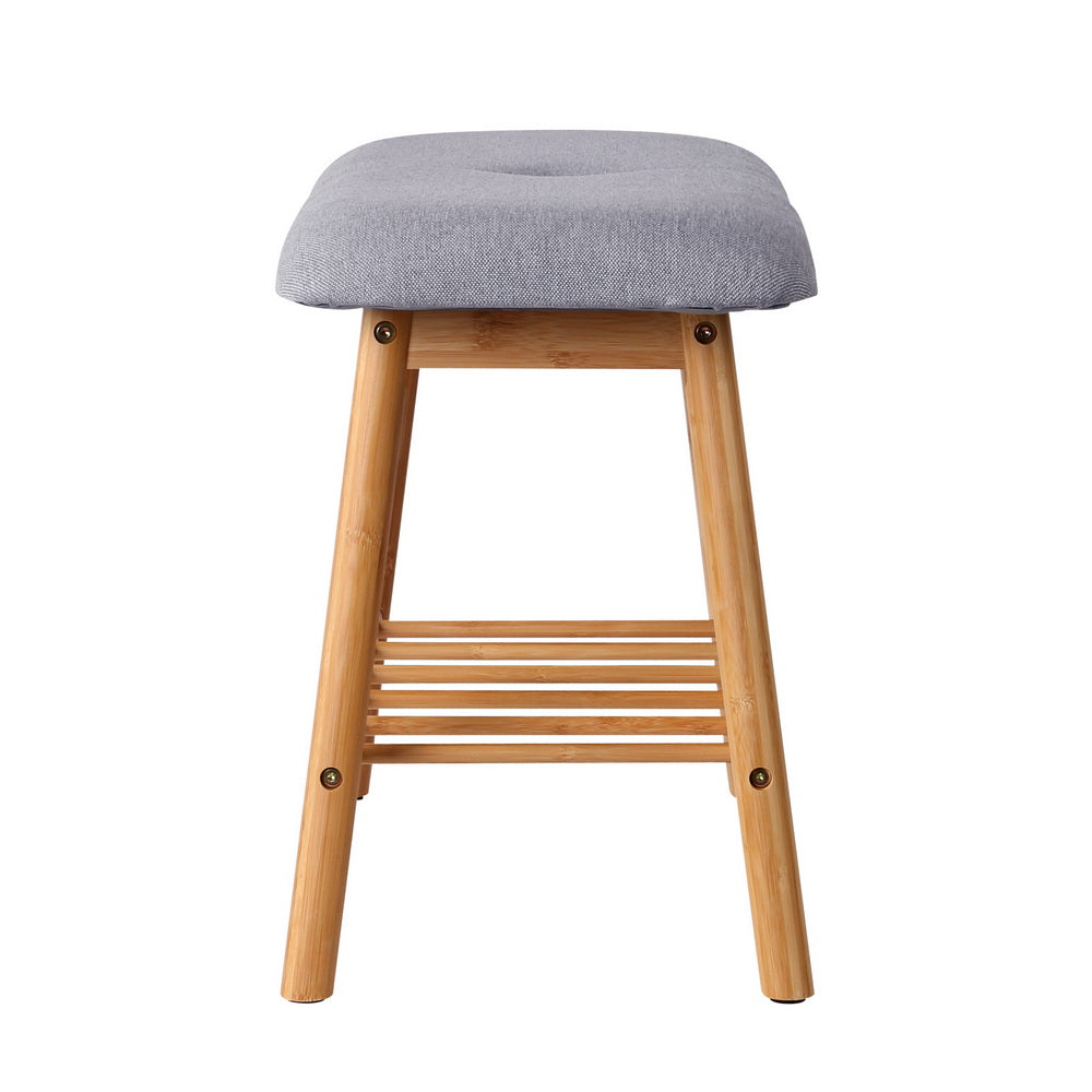 Artiss Shoe Rack Shoe Bench Fabric Seat 2 Pairs - Cosy Abode