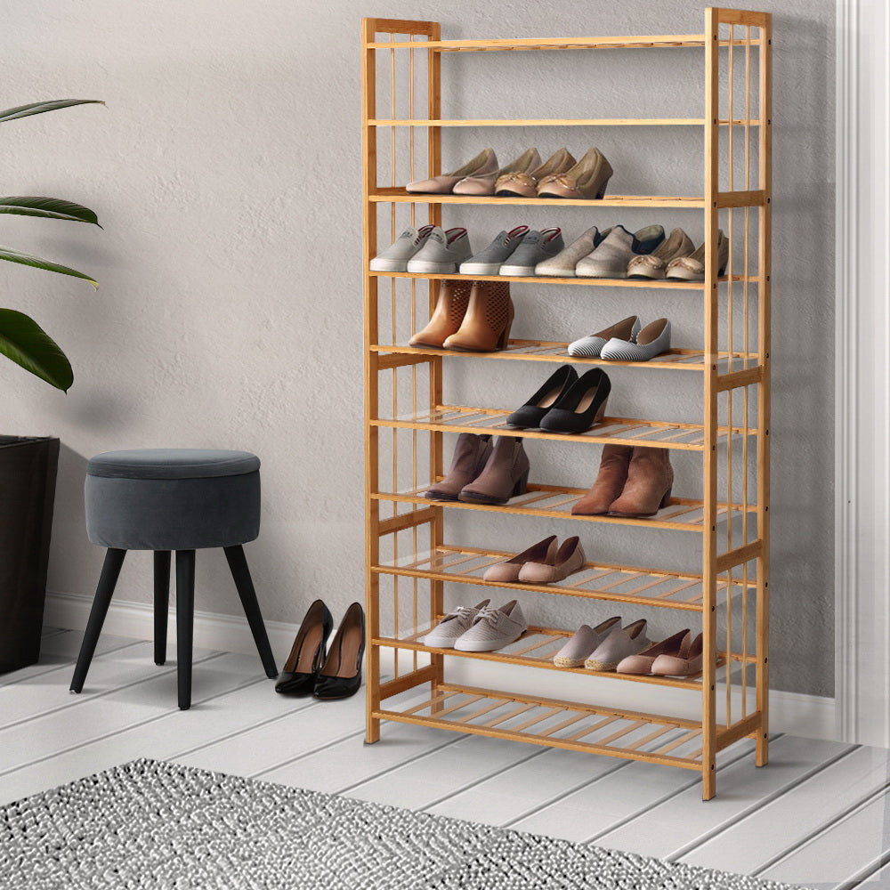 Artiss Shoe Rack Bamboo Shoe Storage 10-tier 50 Pairs - Cosy Abode