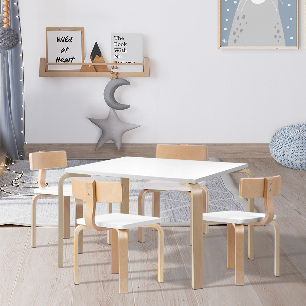 Keezi 5PCS Kids Table and Chairs Set Activity Toy Play Desk - Cosy Abode