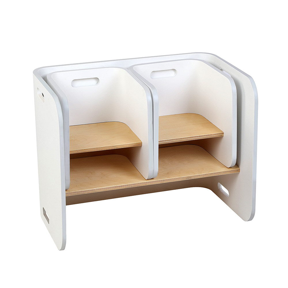 Keezi 3PCS Kids Table and Chairs Set Multifunctional Storage Desk White - Cosy Abode