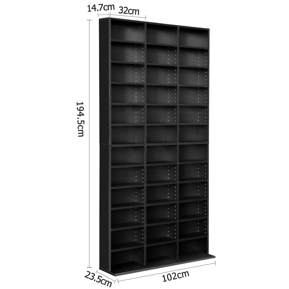 Artiss Bookshelf CD Storage Rack - BERT Black - Cosy Abode