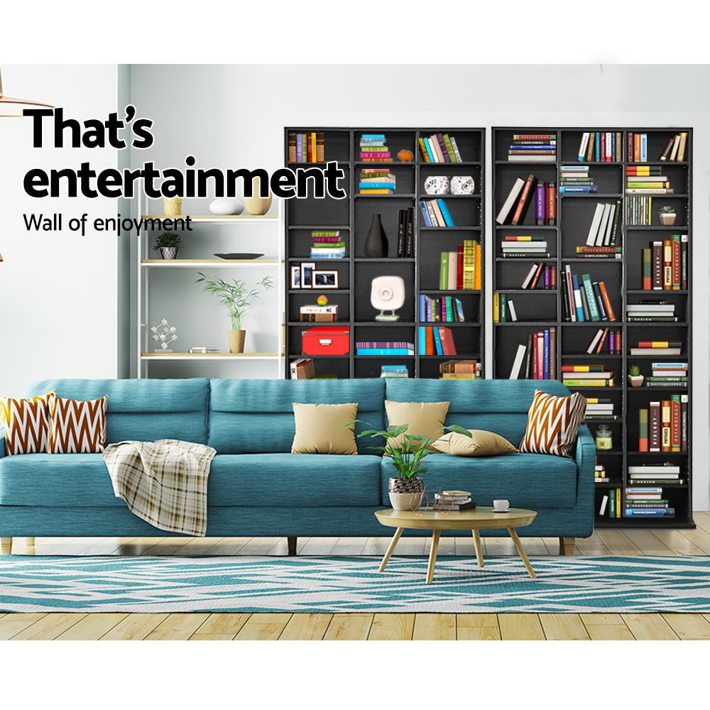 Artiss Bookshelf CD Storage Rack - BERT Black - Cosy Abode