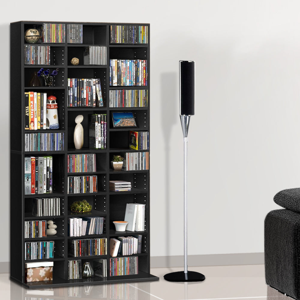 Artiss Bookshelf CD Storage Rack - BERT Black - Cosy Abode