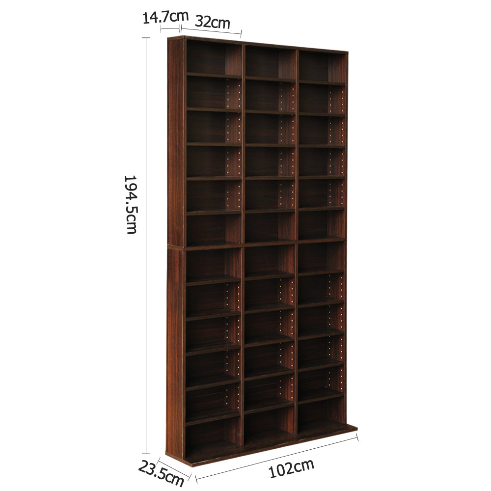 Artiss Bookshelf CD Storage Rack - BERT Brown - Cosy Abode