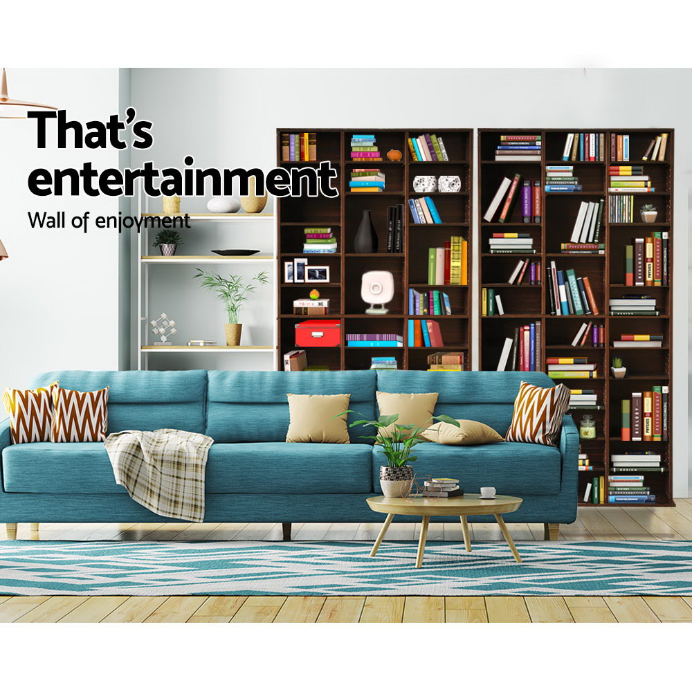 Artiss Bookshelf CD Storage Rack - BERT Brown - Cosy Abode