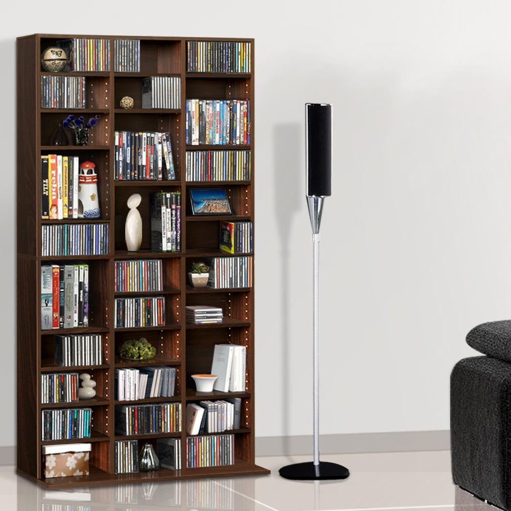 Artiss Bookshelf CD Storage Rack - BERT Brown - Cosy Abode