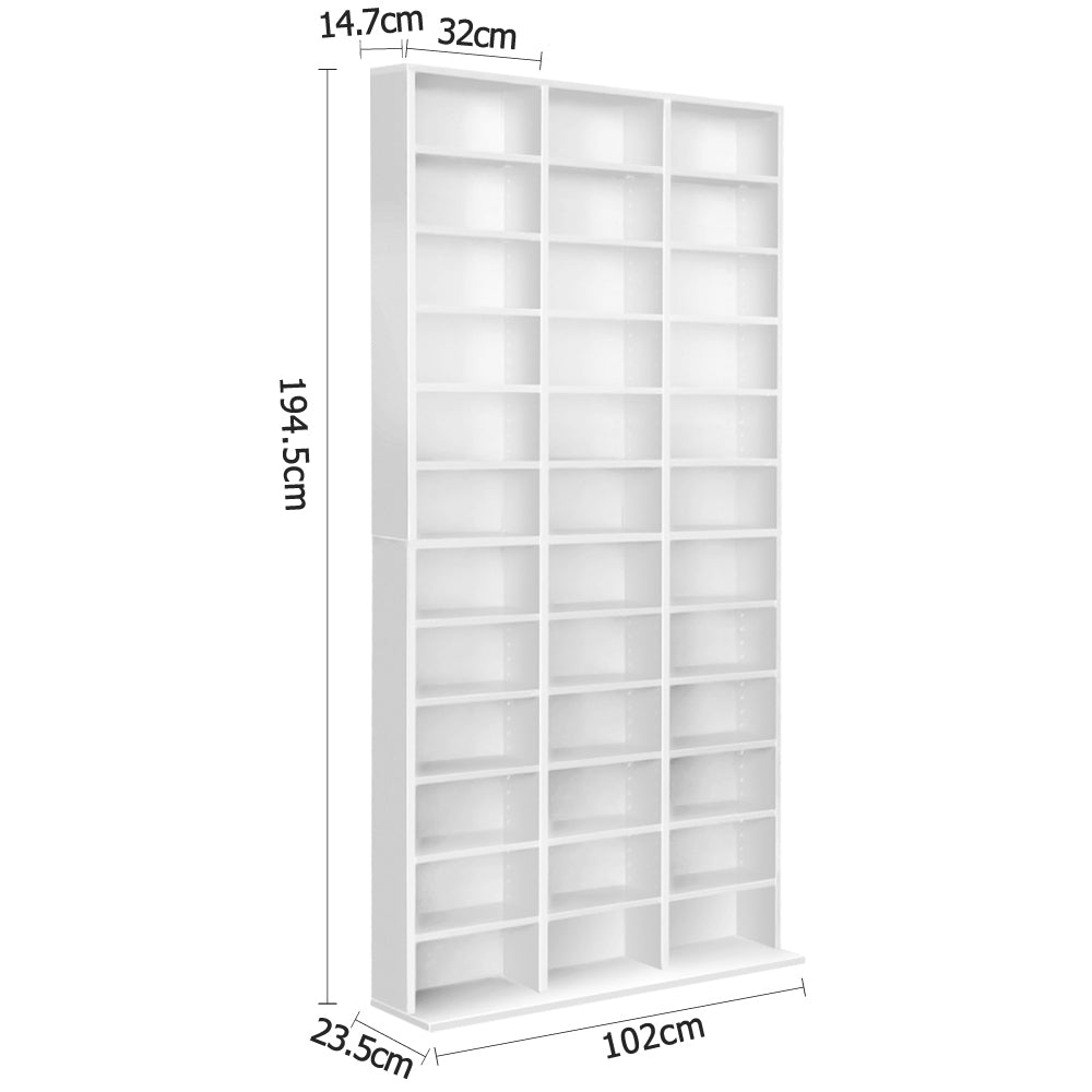 Artiss Bookshelf CD Storage Rack - BERT White - Cosy Abode