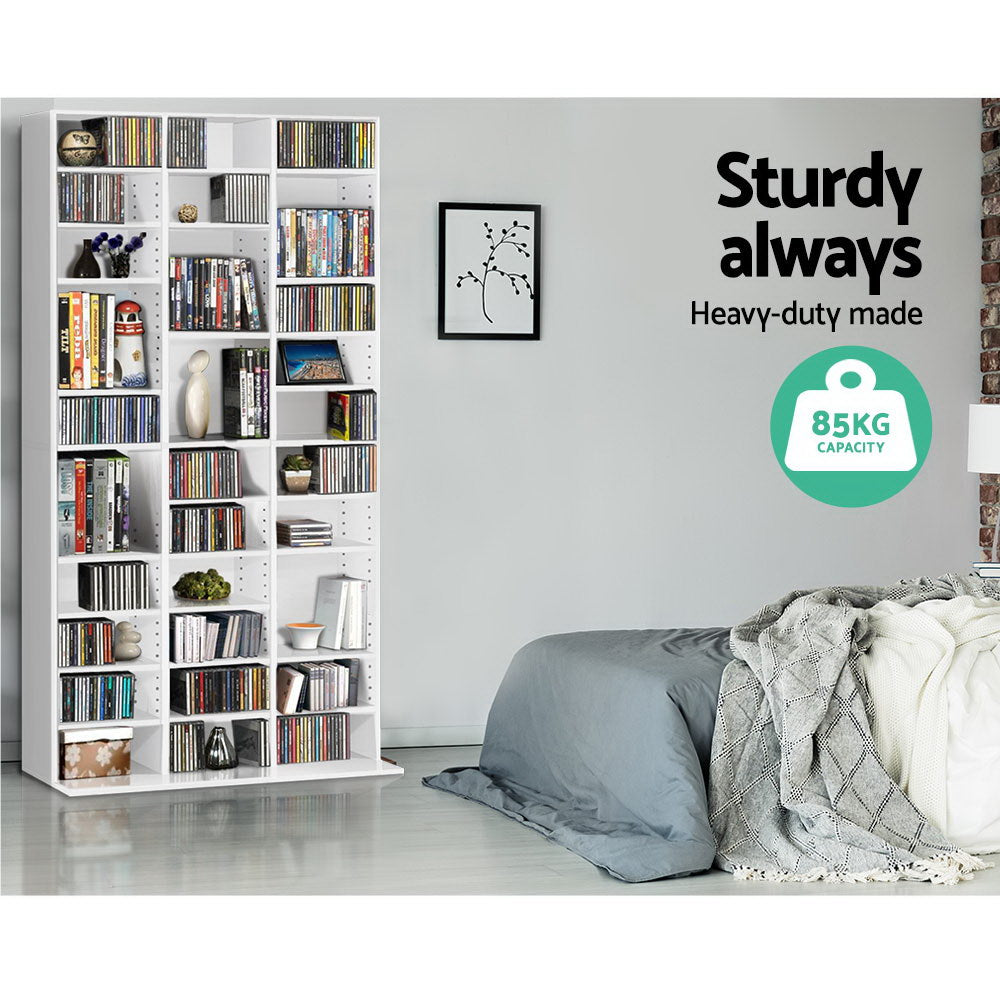 Artiss Bookshelf CD Storage Rack - BERT White - Cosy Abode