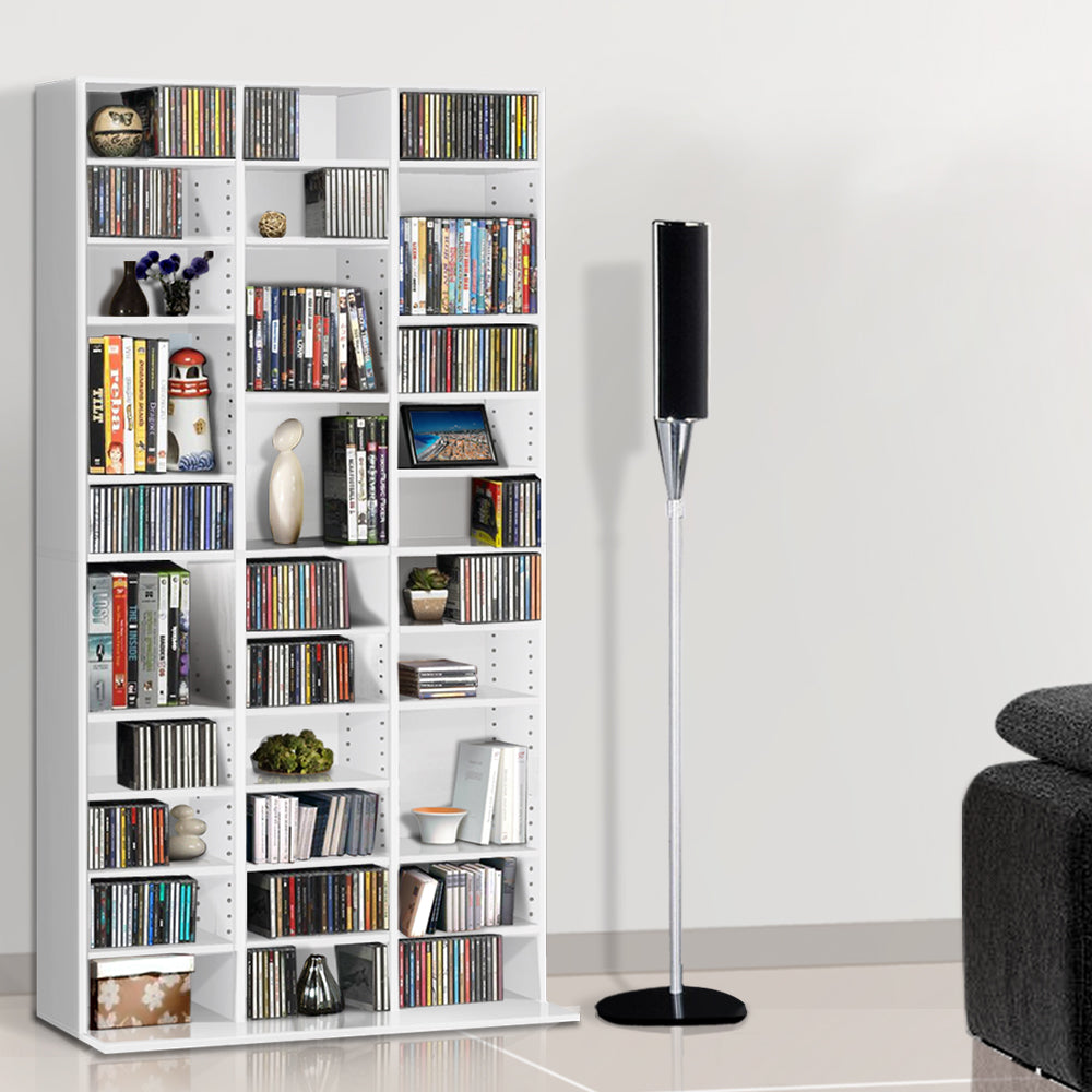 Artiss Bookshelf CD Storage Rack - BERT White - Cosy Abode