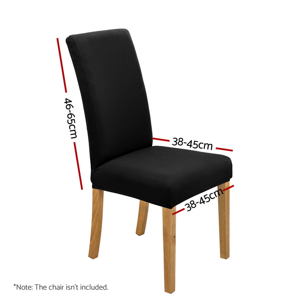 Artiss Dining Chair Covers 4x Slipcovers Spandex Stretch Banquet Wedding Black - Cosy Abode