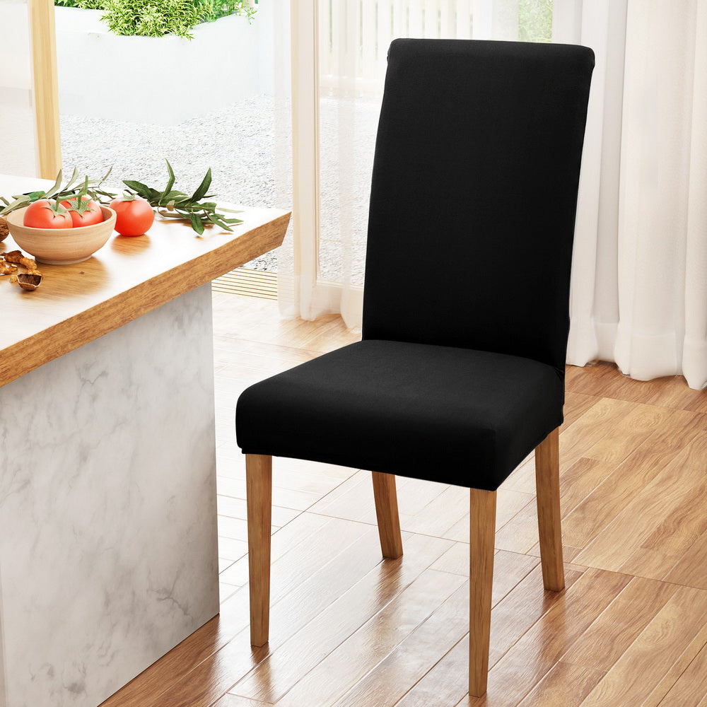 Artiss Dining Chair Covers 4x Slipcovers Spandex Stretch Banquet Wedding Black - Cosy Abode