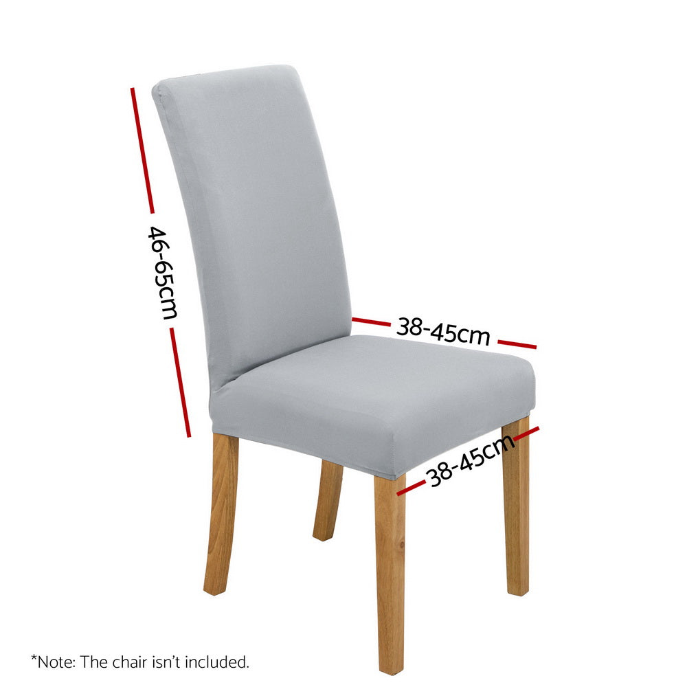 Artiss Dining Chair Covers 4x Slipcovers Spandex Stretch Banquet Wedding Grey - Cosy Abode