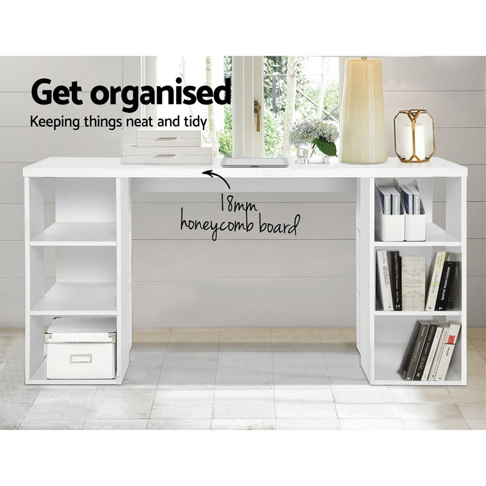 Artiss Computer Desk Bookshelf White 150CM - Cosy Abode