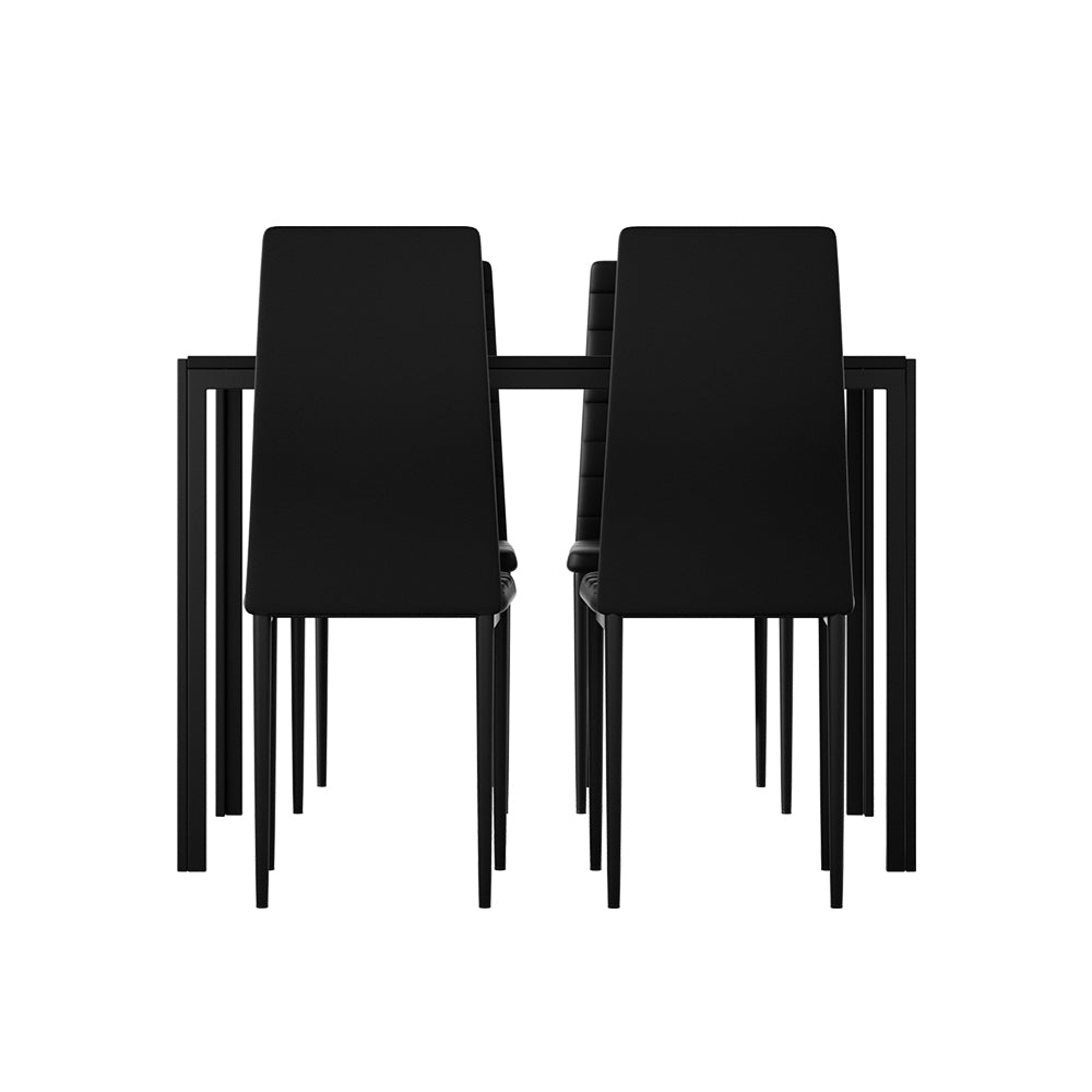 Artiss Dining Chairs and Table Dining Set 4 Chair Set Of 5 Black - Cosy Abode