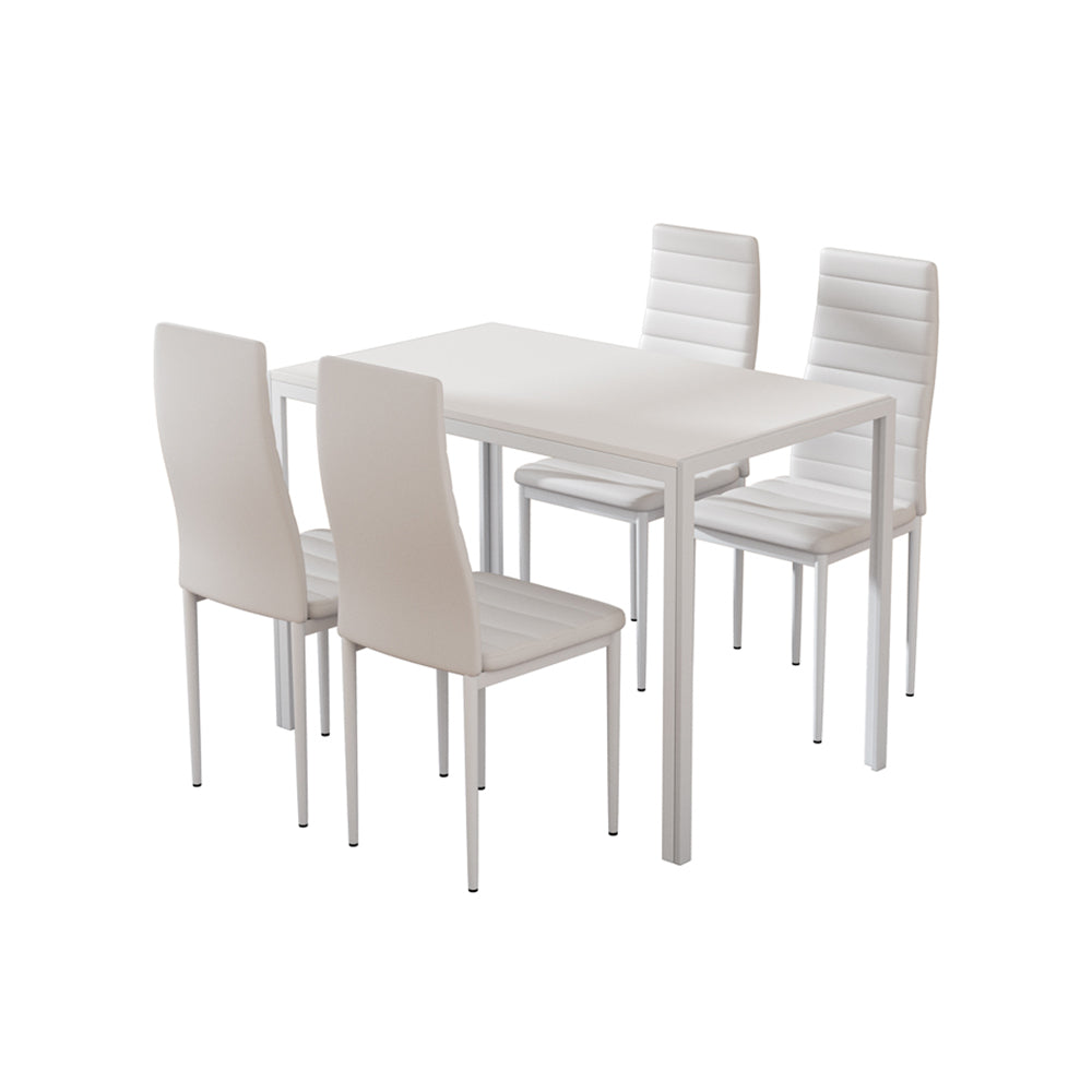 Artiss Dining Chairs and Table Dining Set 4 Chair Set Of 5 White - Cosy Abode