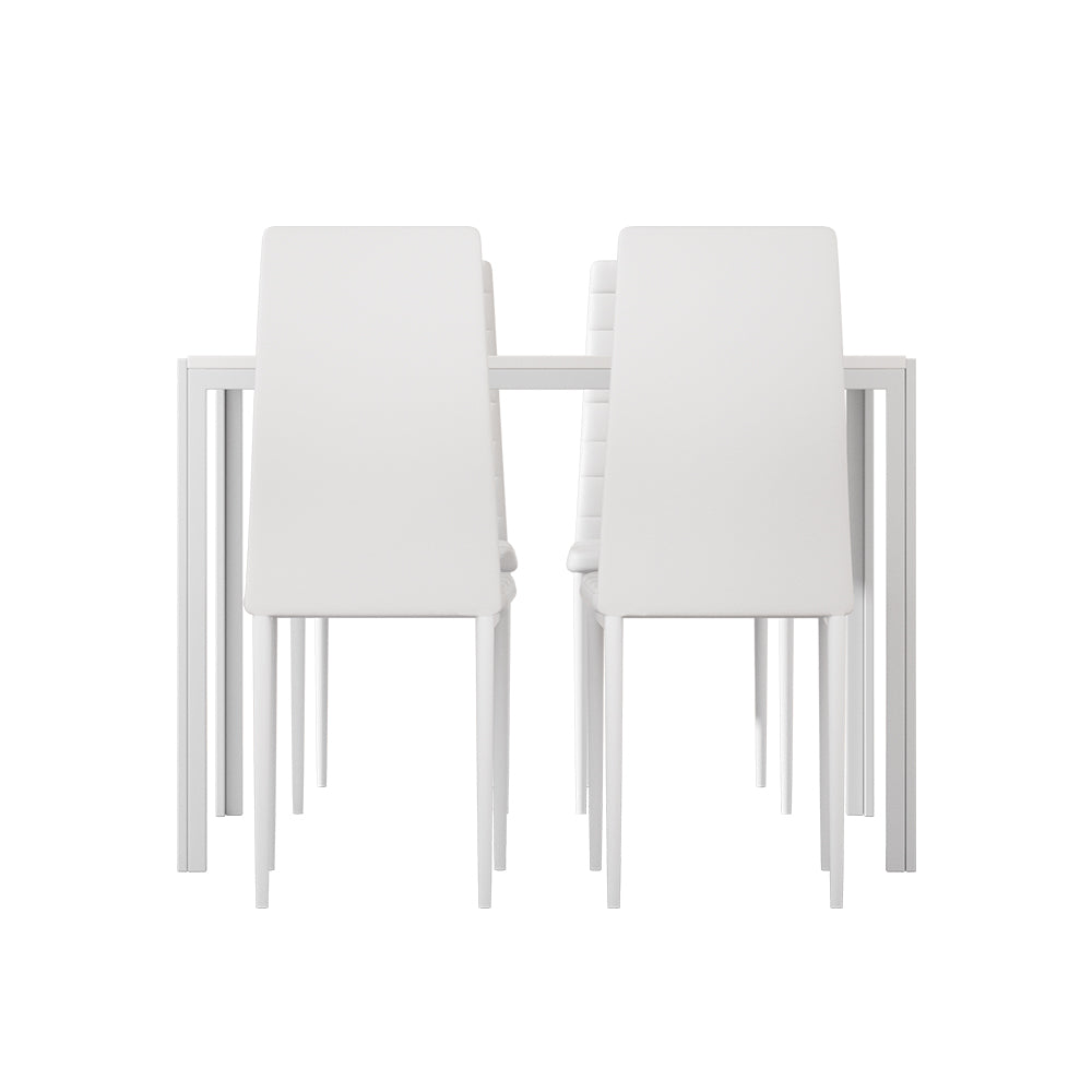 Artiss Dining Chairs and Table Dining Set 4 Chair Set Of 5 White - Cosy Abode