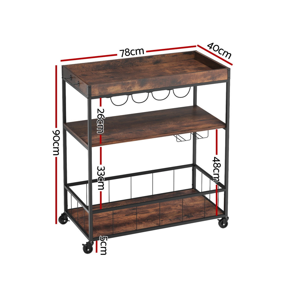 Artiss Kitchen Island Rolling Serving Cart - Cosy Abode