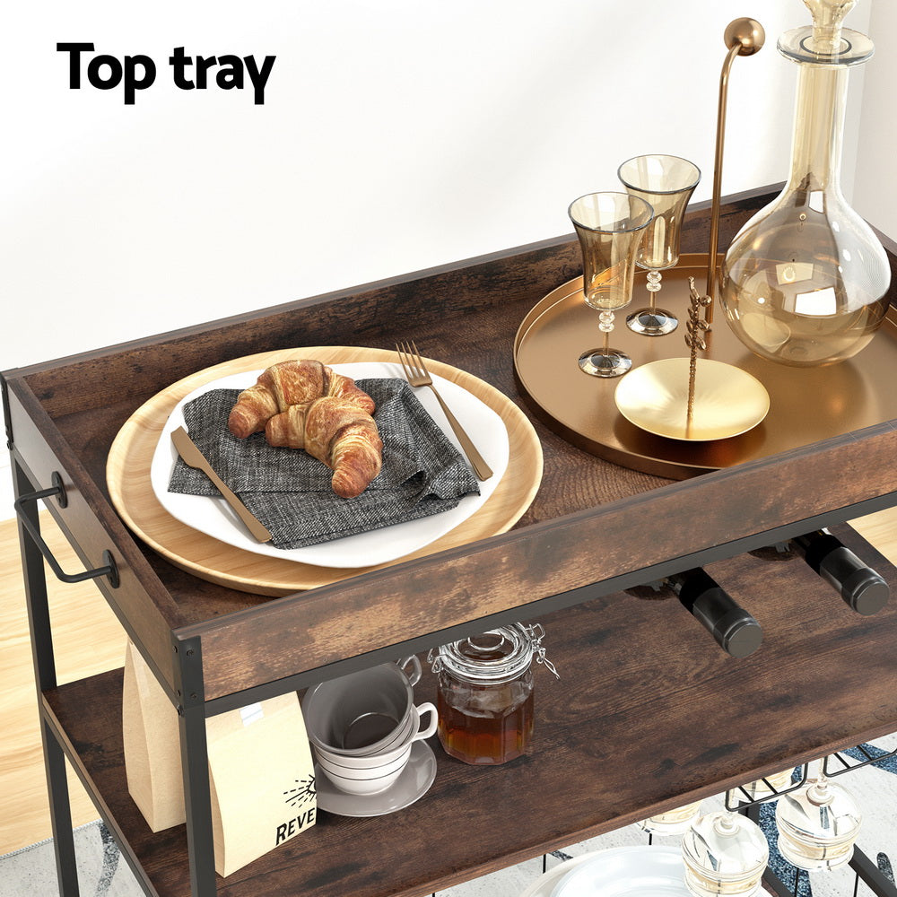 Artiss Kitchen Island Rolling Serving Cart - Cosy Abode