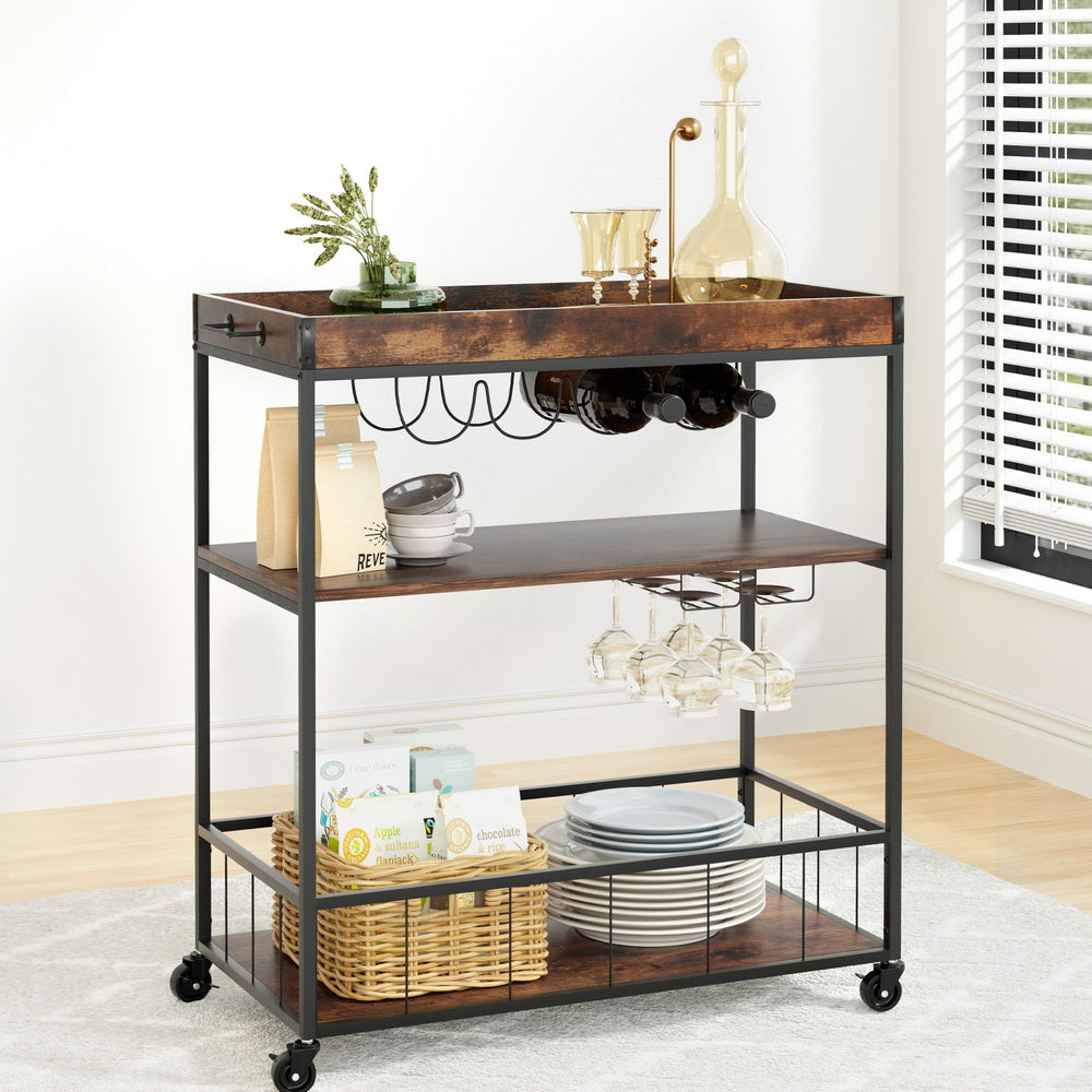 Artiss Kitchen Island Rolling Serving Cart - Cosy Abode