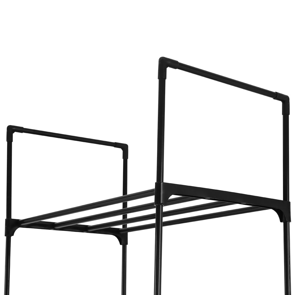 Artiss Shoe Rack Shoe Storage Shelf 10-tier 20 Pairs DIY Stackable Black Metal - Cosy Abode