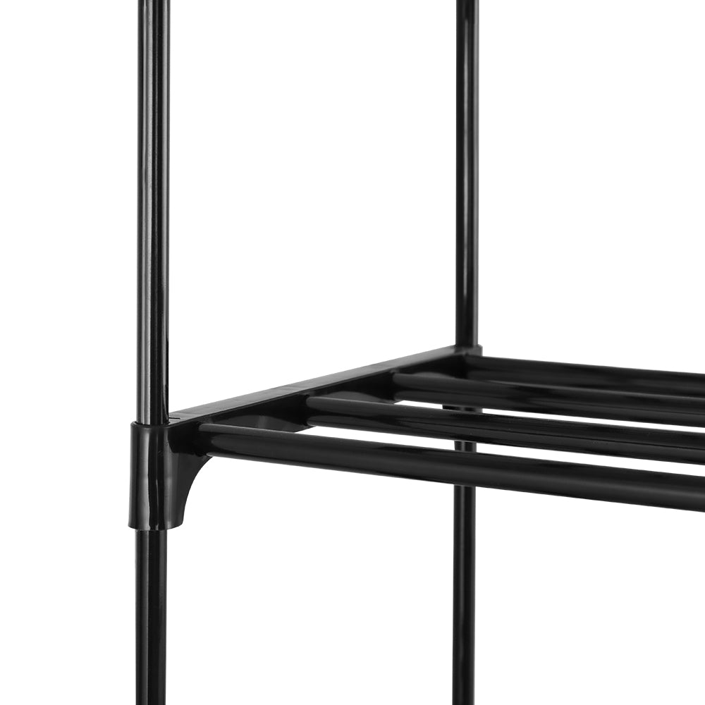 Artiss Shoe Rack Shoe Storage Shelf 10-tier 20 Pairs DIY Stackable Black Metal - Cosy Abode