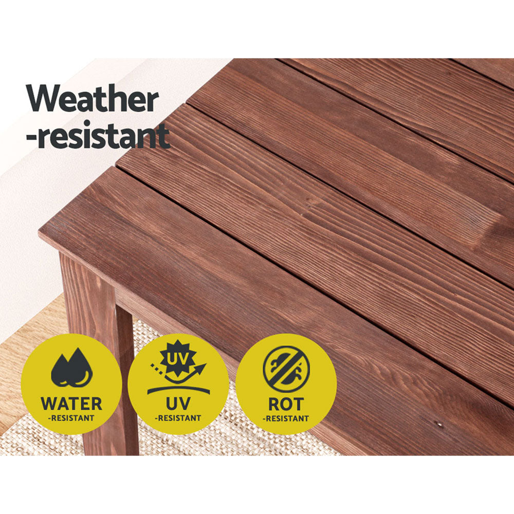 Gardeon Timber Outdoor Coffee Table - Brown Stain - Cosy Abode