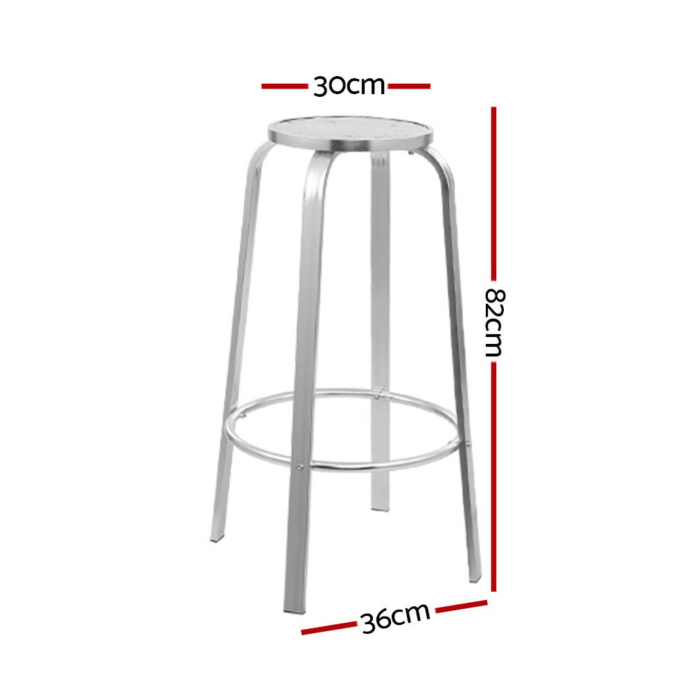 Gardeon 2-Piece Outdoor Bar Stools Patio Indoor Bistro Aluminum Chairs - Cosy Abode