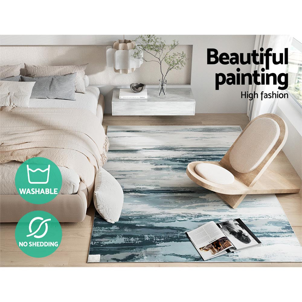 Artiss Floor Rug 160x230 Washable Mat Carpet Short Pile Poca - Cosy Abode