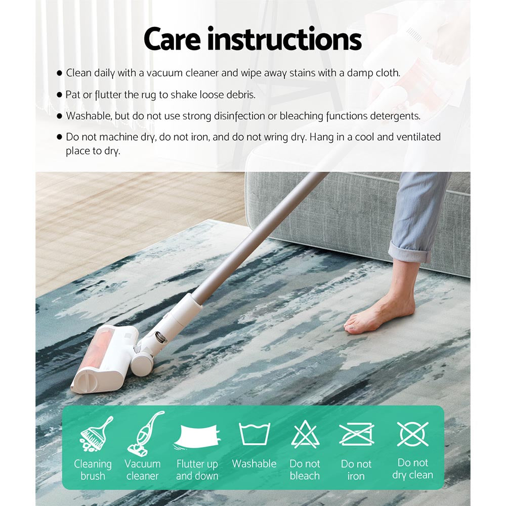 Artiss Floor Rug 160x230 Washable Mat Carpet Short Pile Poca - Cosy Abode