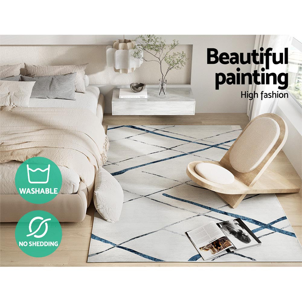 Artiss Floor Rug 160x230 Washable Mat Carpet Short Pile Jaca - Cosy Abode