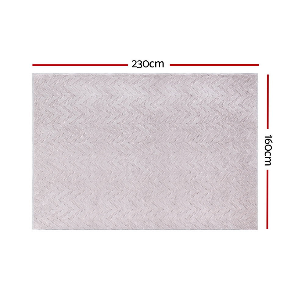 Artiss Floor Rugs 160x230cm Washable Area Mat Large Carpet Microfiber Ripple - Cosy Abode